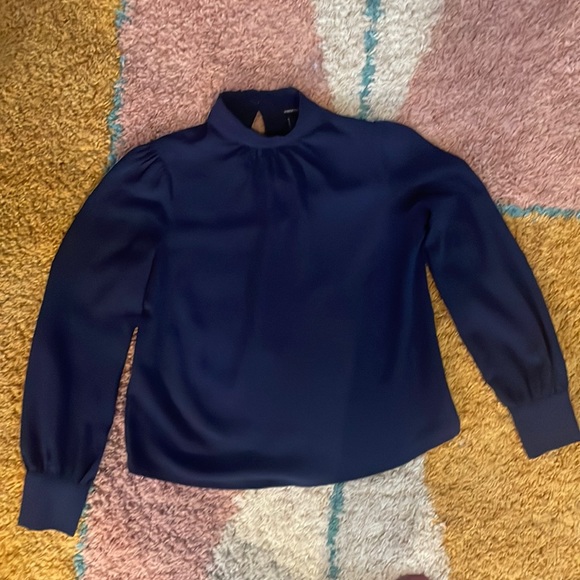Navy blue long sleeve blouse from forever 21 - Picture 2 of 6